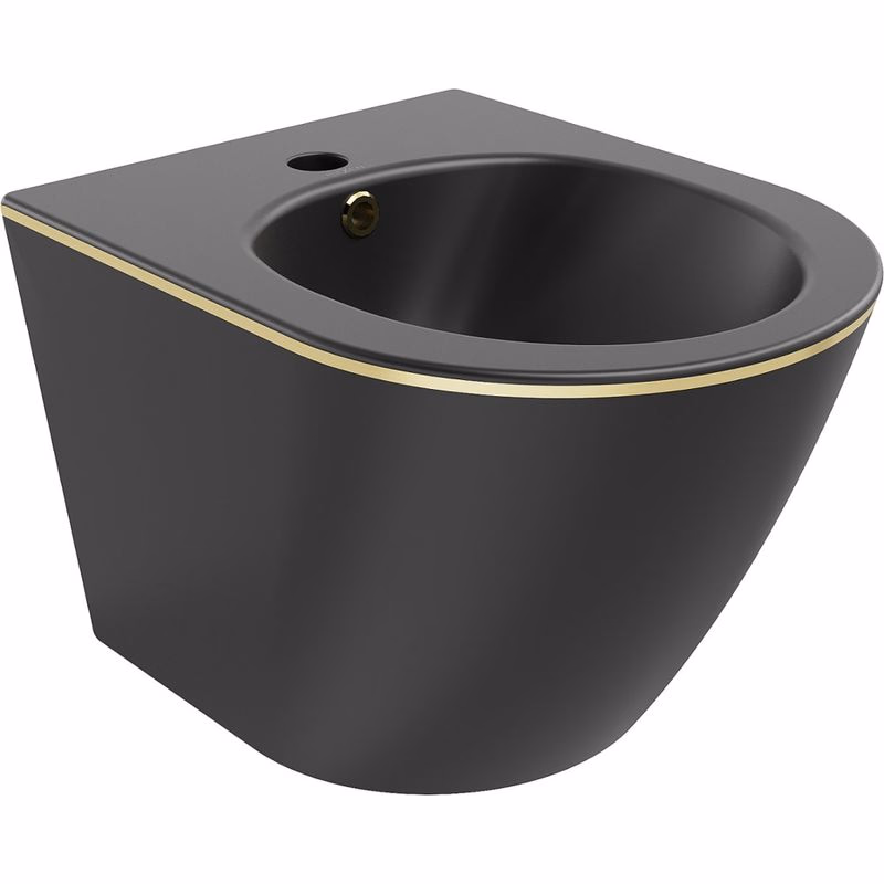 MEXEN - Lena bidet závesný, čierna mat/zlatá linka 35224875