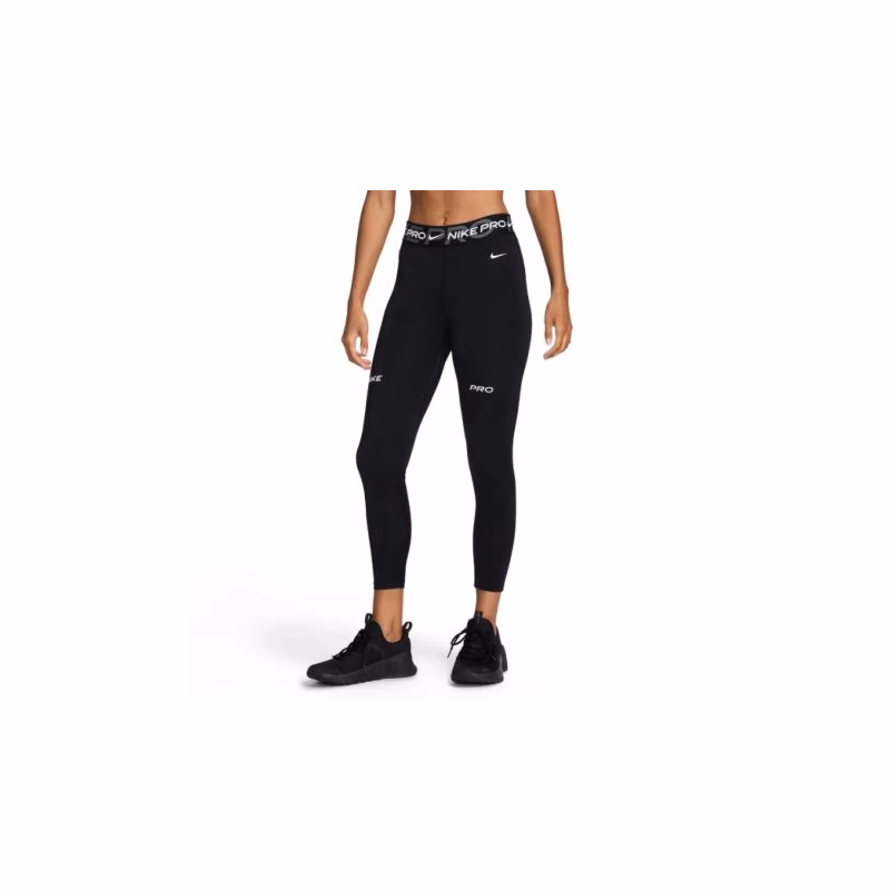 Dámske legíny NIKE PRO W NP DF MR 7 8 TIGHT TT-010 BLACK IRON GREY WHITE WHITE