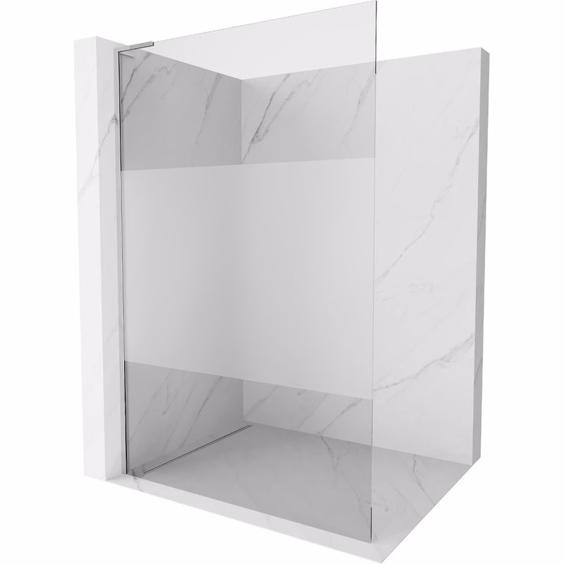 MEXEN/S - Kioto L Sprchová zástena WALK-IN 120 x 200, transparent/dekor, chróm 800-120-103-01-35