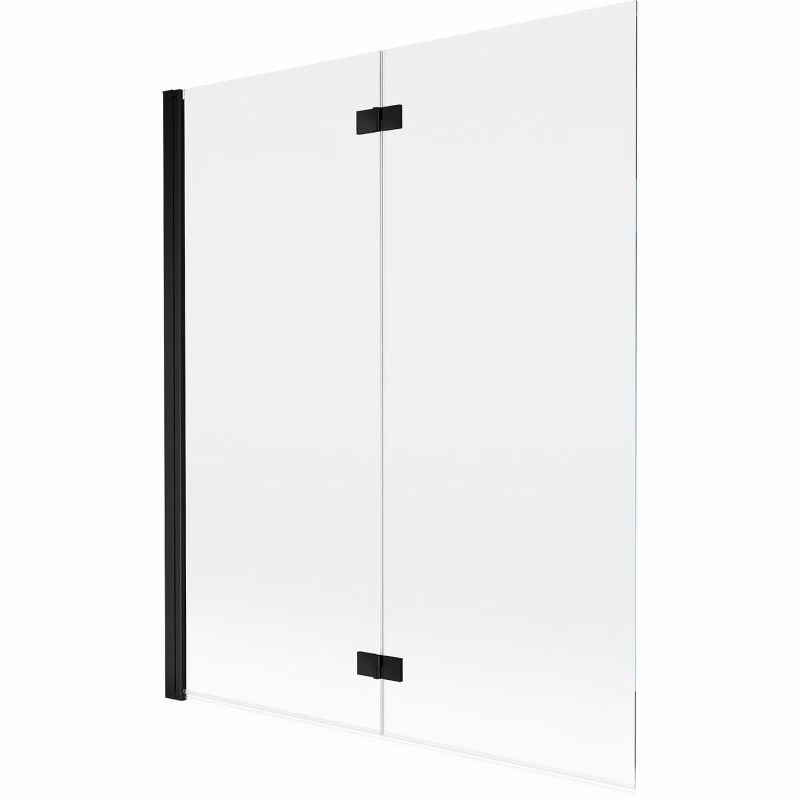 MEXEN - MIST vaňová zástena 140x150 cm 6mm 2-s, čierna, číra, ľavá 8A9-140-002-70-00-L