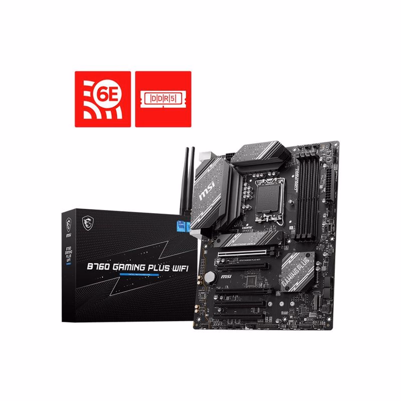 MSI MB Sc LGA1700 B760 GAMING PLUS WIFI, Intel B760, 4xDDR5, 1xDP, 1xHDMI, ATX
