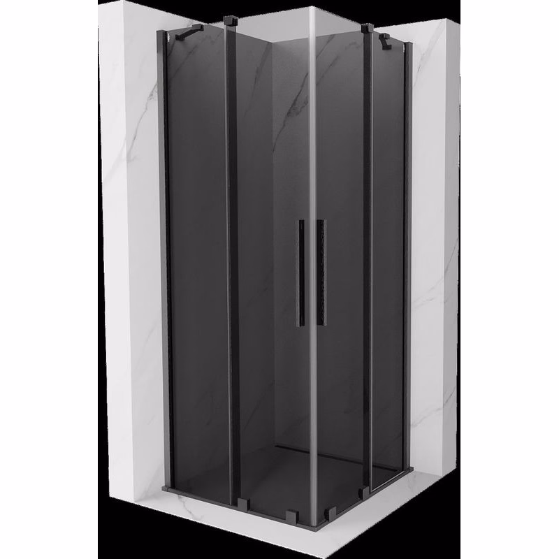 MEXEN/S - Velar Duo sprchovací kút, posuvné dvere 90 x 90, grafit, grafit kartáčovaná 871-090-090-42-66