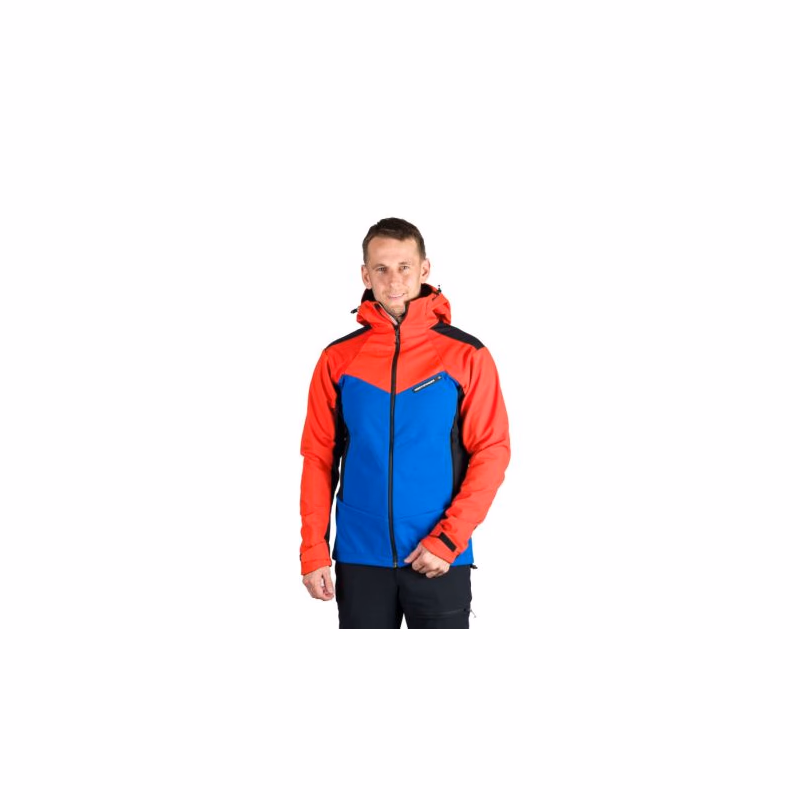 Pánska turistická softshellová bunda NORTHFINDER AURELIAN-171orangeblue