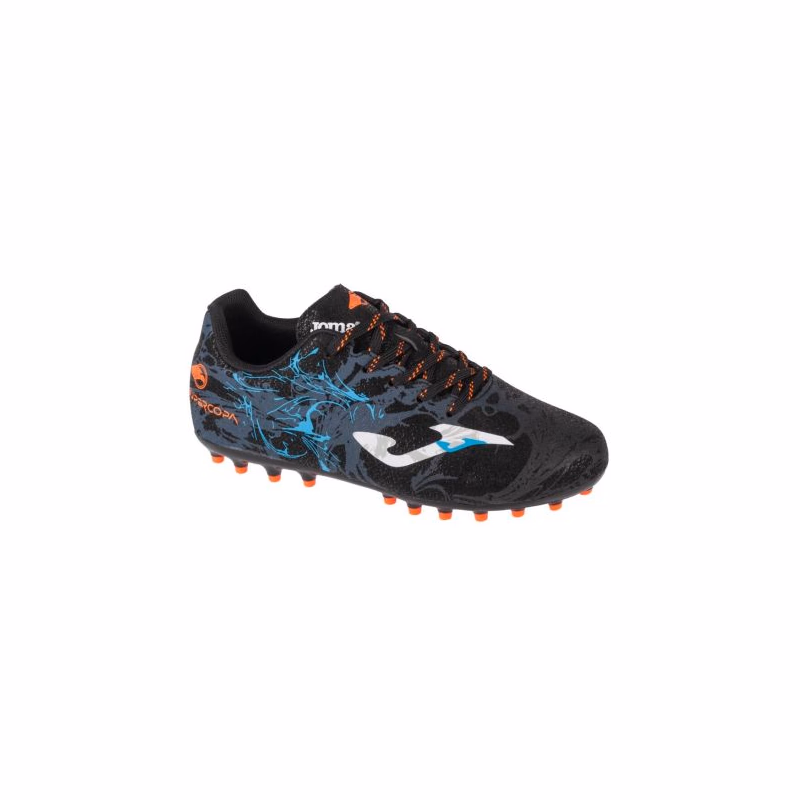Chlapčenské futbalové kopačky outdoorové JOMA Super Copa Jr FG black turquoise