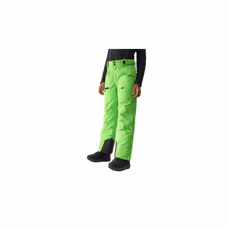 Chlapčenské lyžiarske nohavice 4F JUNIOR TROUSERS FNK-JAW23TFTRM360-41N-GREEN NEON