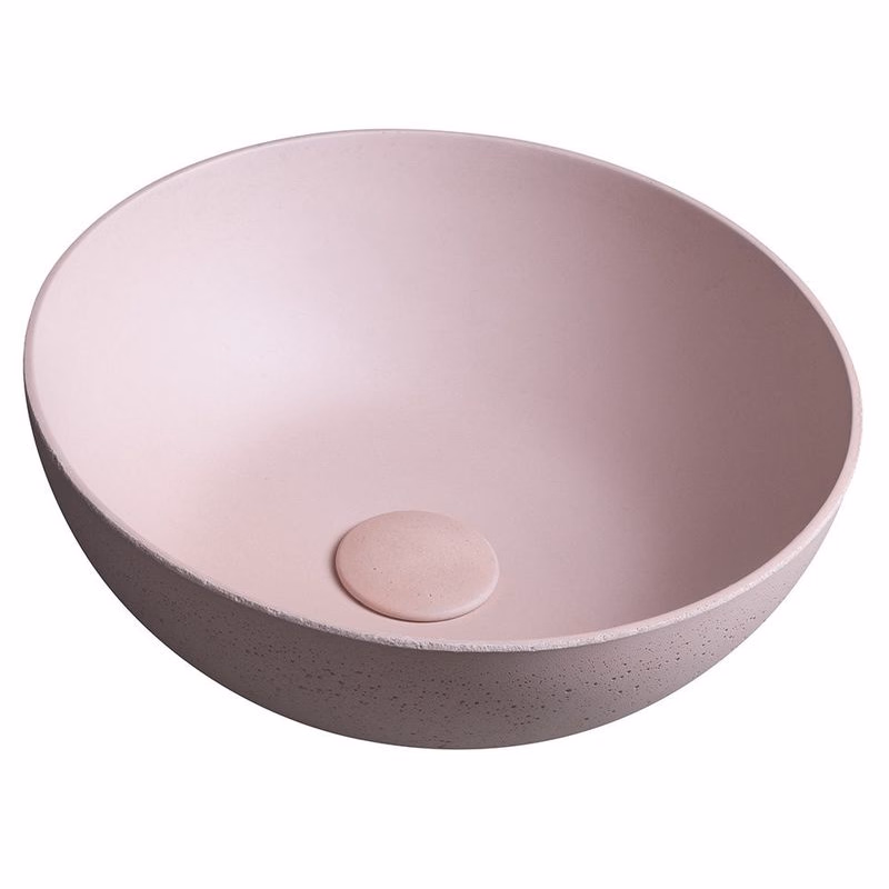 SAPHO - FORMIGO betónové umývadlo na dosku, priemer 39cm, ružová mat FG321