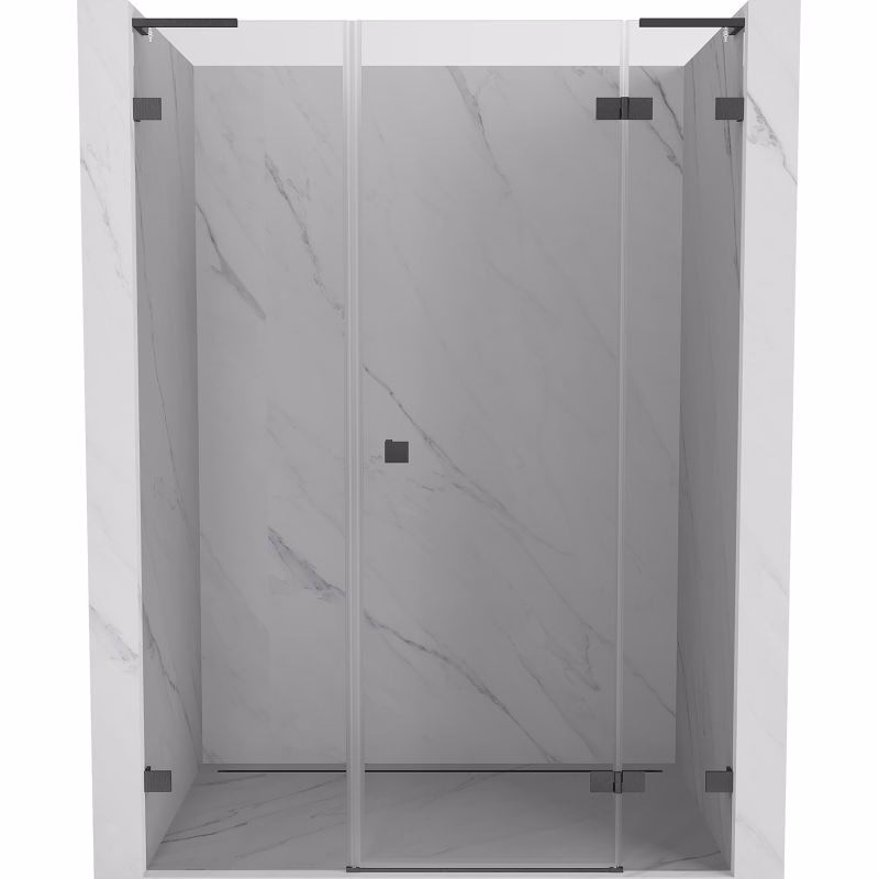 MEXEN/S - Lunar L sprchové dvere krídlové pravé 125, transparent, grafit kartáčovaná 834SL-125-050-66-00-P