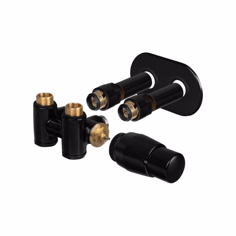HOPA - THERMCOMBI-SET, stredový ventil (Z4K) s pripojením pre elektrickú tyč - Farba - Čierna , Variant - Pravá RDTHERMCOMSETRB