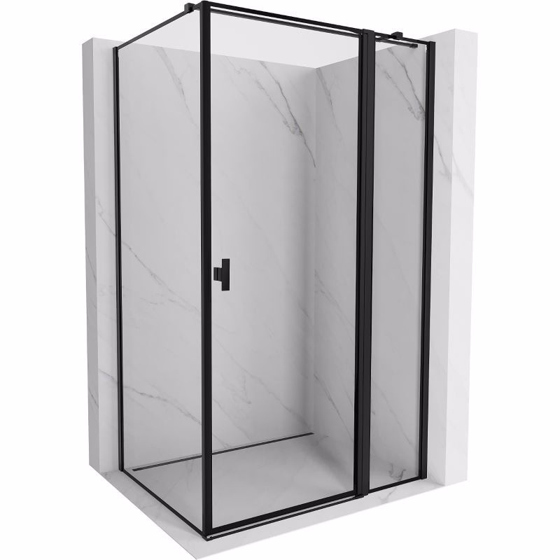 MEXEN/S - Mist T sprchovací kút dvere krídlové pravá 115 x 90, čierny okraj, čierna 8A4T-115-090-70-70-P