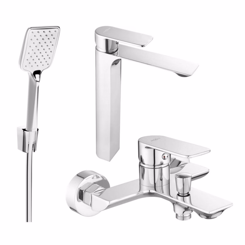MEXEN/S - Alexset R62 Set umývadlové a vaňové batérie s príslušenstvom, chróm 71213R62-00