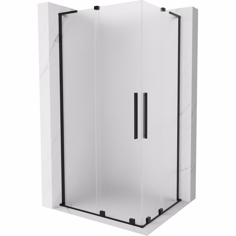 MEXEN/S - Velar L Duo sprchovací kút, posuvné dvere 100 x 90, dekor, čierna 871-100-090-02-33-70