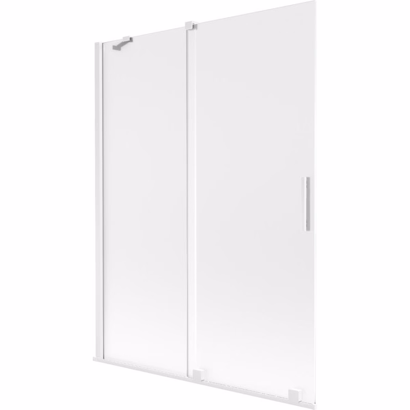 MEXEN/S - Velar dvojkrídlová posuvná vaňová zástena 130 x 150, dekor, biela 896-130-000-31-20