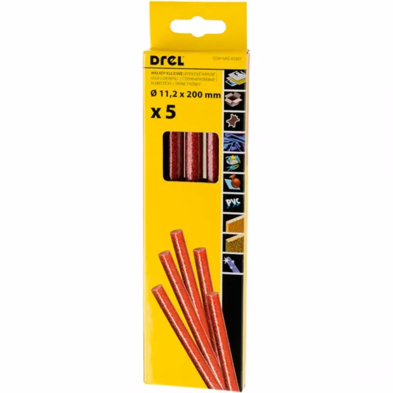 Lepiace tyčinky 5 ks 11,2x200 mm, červená CON-GKS-61207