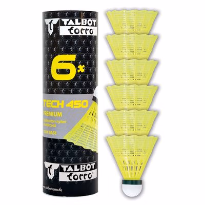 Bedmintonové loptičky TALBOT TORRO Tech 450 Slow 6ks - žlté