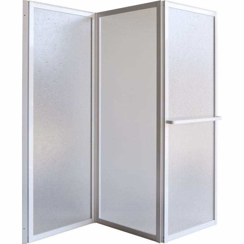 OLSEN SPA - Vaňová zástena KARINA - Farba rámu zásteny - Hliník biely, Rozmer A - 145 cm, Smer zatváranie - Univerzálny Ľavé / Pravé, Výplň - Polystyrol 2,2 mm (acrilico) OLBVZ5