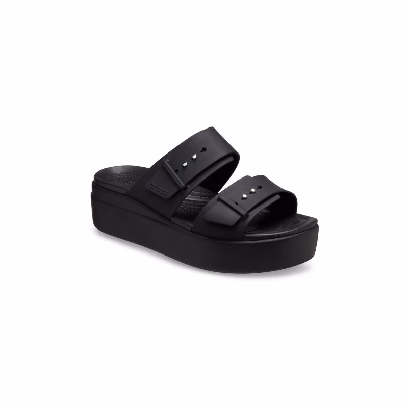 Dámske sandále na platforme (módna obuv) CROCS Brooklyn Buckle Low Wedge W black