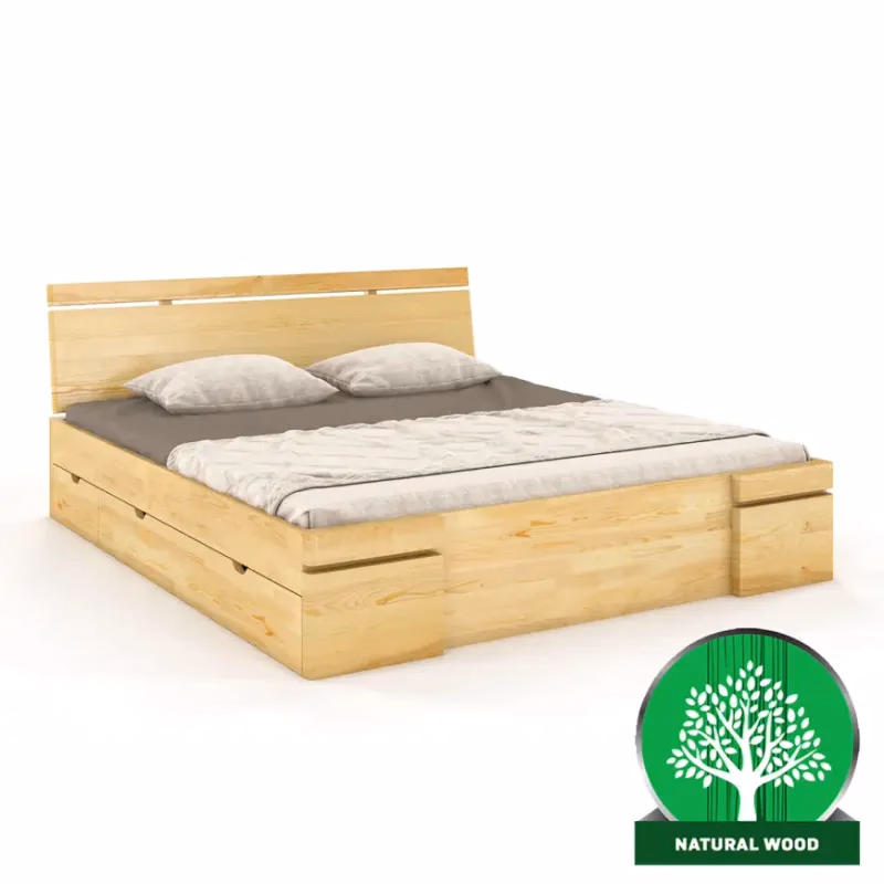 Posteľ borovicová Skandica Sparta maxi+zásuvka 180x200 prírodná