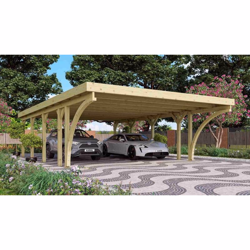 Drevený dvojitý prístrešok / carport CLASSIC 3C Lanitplast