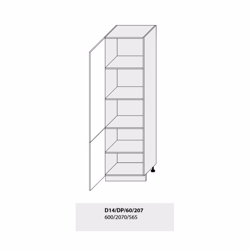 ArtExt Kuchynská linka Brerra - mat Kuchyňa: Spodná skrinka D14/DP/60/207 / (ŠxVxH) 60 x 207 x 56,5 cm