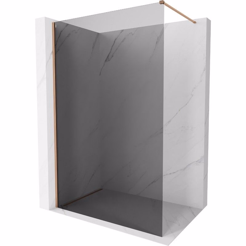 MEXEN/S - Kyoto-X Sprchová zástena WALK-IN 90 x 200, grafit 10 mm, meď kartáčovaná 800-090-101-65-40-X