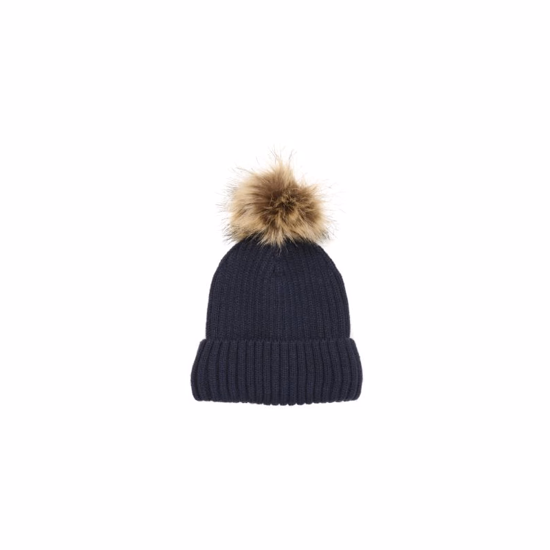 Detská zimná čiapka COLOR KIDS Hat W. Detachable Fake Fur, total eclipse 741225.7850
