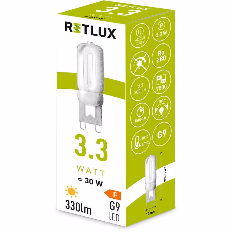 RLL 460 G9 3,3 W LED WW RETLUX