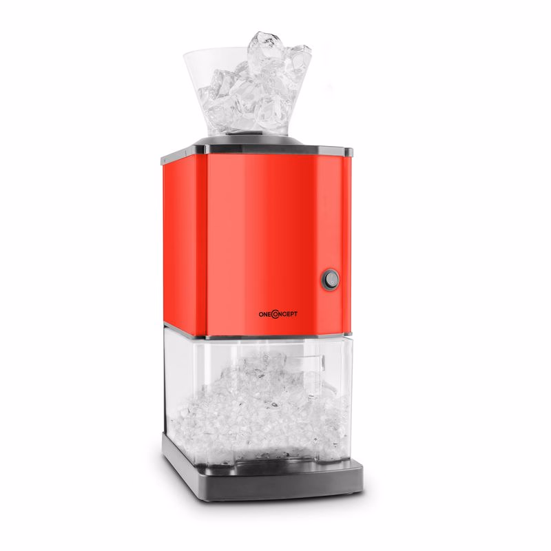OneConcept Icebreaker, drvič ľadu, 15 kg/h, objem 3,5 l, zásobník na ľad, nehrdzavejúca oceľ, červený