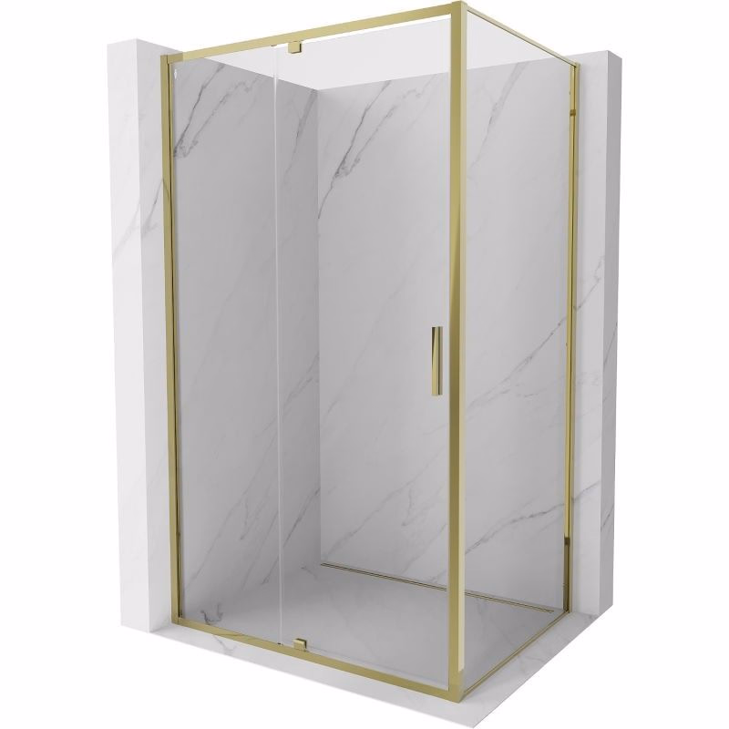 MEXEN/S - Exo sprchovací kút dvere krídlové 135 x 90, transparent, zlato 819-135-090-50-00
