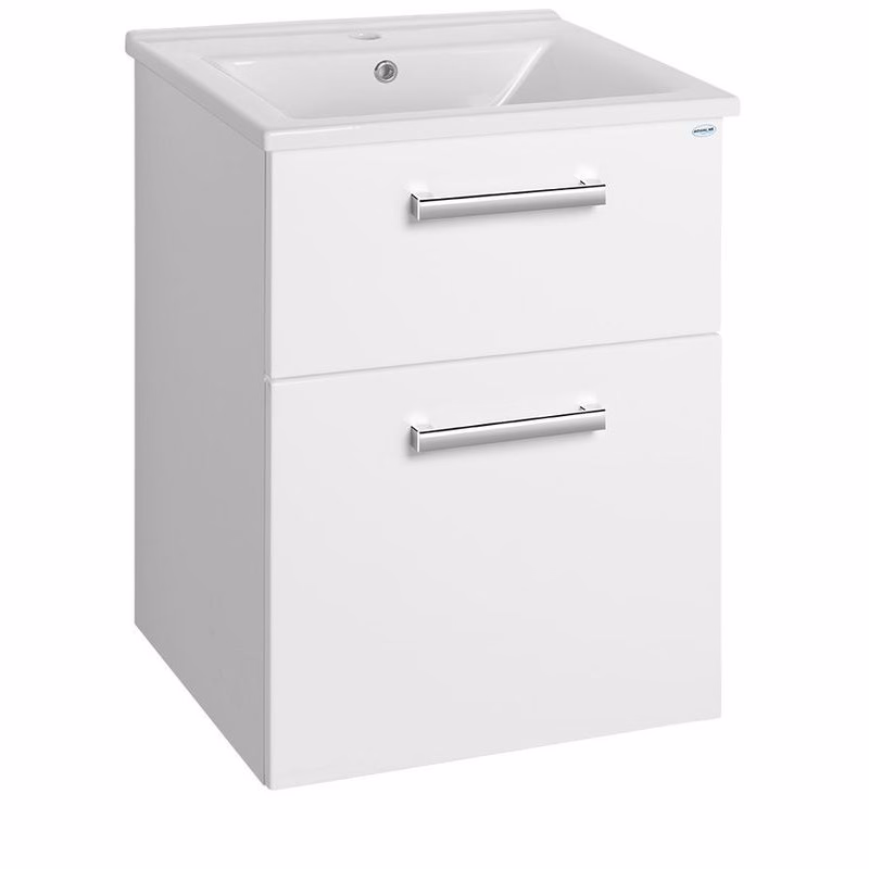 AQUALINE - VEGA umývadlová skrinka 51,5x72,6x43,6cm, 2x zásuvka, biela VG053