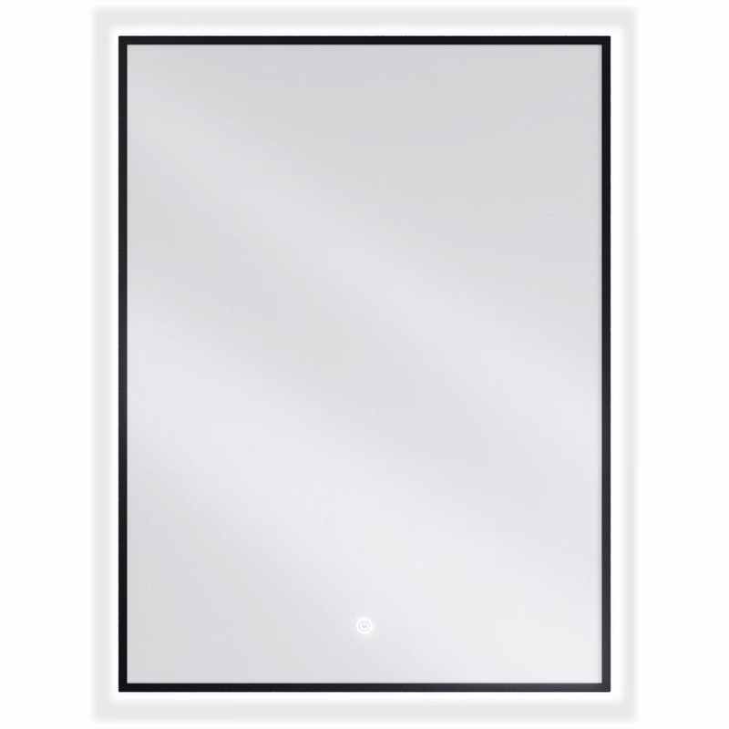 MEXEN - Erma zrkadlo s osvetlením 60 x 80, LED 6000K, čierny rám 9814-060-080-611-70