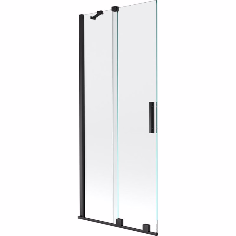 MEXEN/S - Velar Dvojkrídlová posuvná vaňová zástena 80 x 150, transparent, čierna 896-080-000-01-70