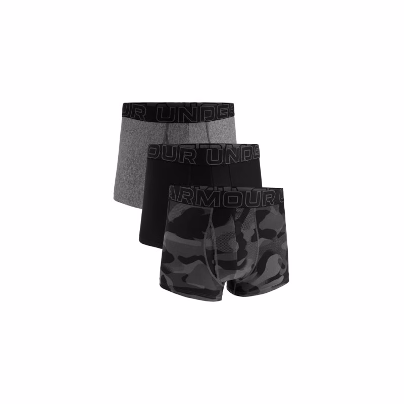 Pánske boxerky UNDER ARMOUR 3 PACK-UA PERFORMANCE TECH - PRINT 3 inch-BLK