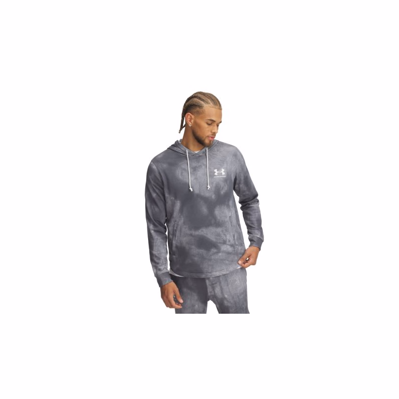 Pánska mikina s kapucňou UNDER ARMOUR UA Rival Terry AOP Hood Q1-GRY