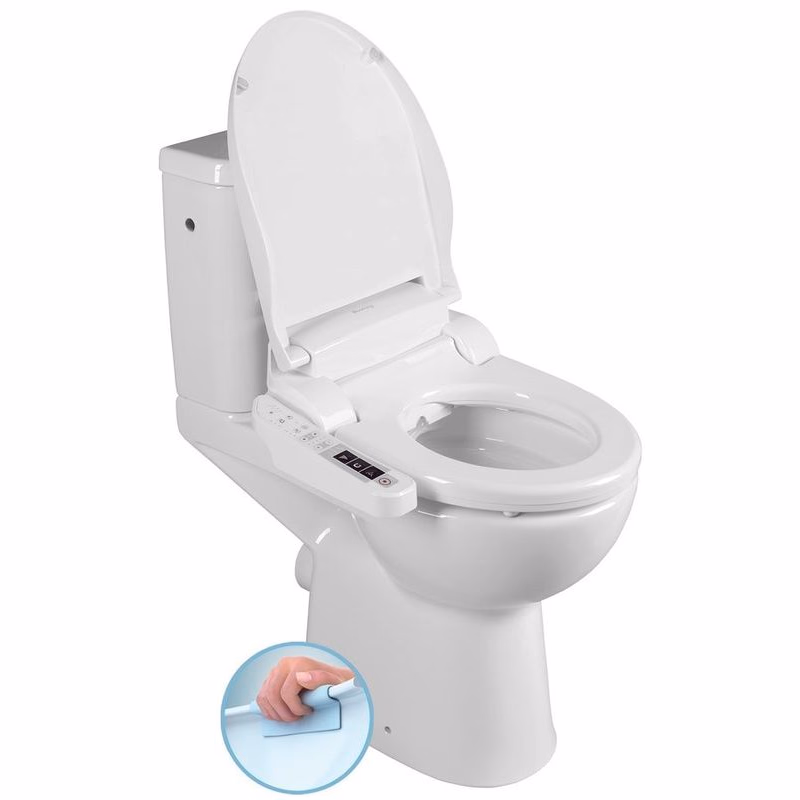 SAPHO - HANDICAP WC kombi zvýšené sedadlo s elektronickým bidetom BLOOMING EKO PLUS, Rimless, zadný odpad, biela NB-1160D-1