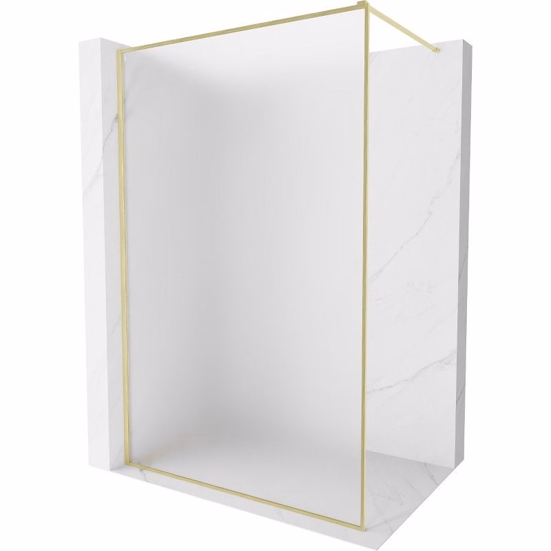 MEXEN/S - Kyoto-XF Sprchová zástena WALK-IN s rámom 110 x 202, dekor 10 mm, zlato kefovaná 800-110-104-55-30-X