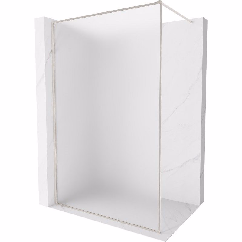 MEXEN/S - Kioto-F Sprchová zástena WALK-IN s rámom 140 x 202, dekor 8 mm, nikel kartáčovaný 800-140-104-97-30