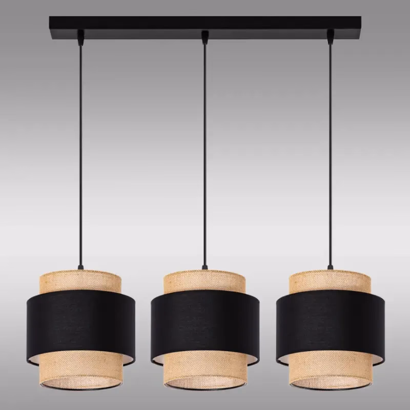 Závesné svietidlo W-L 1204/3 JUTE/BLACK LW3