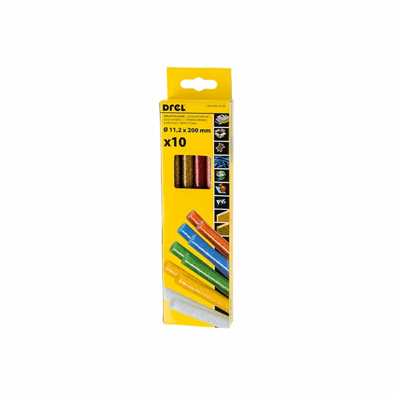 Drel Lepiace tyčinky 10 ks mix farieb 11,2x200 mm, CON-GKS-61