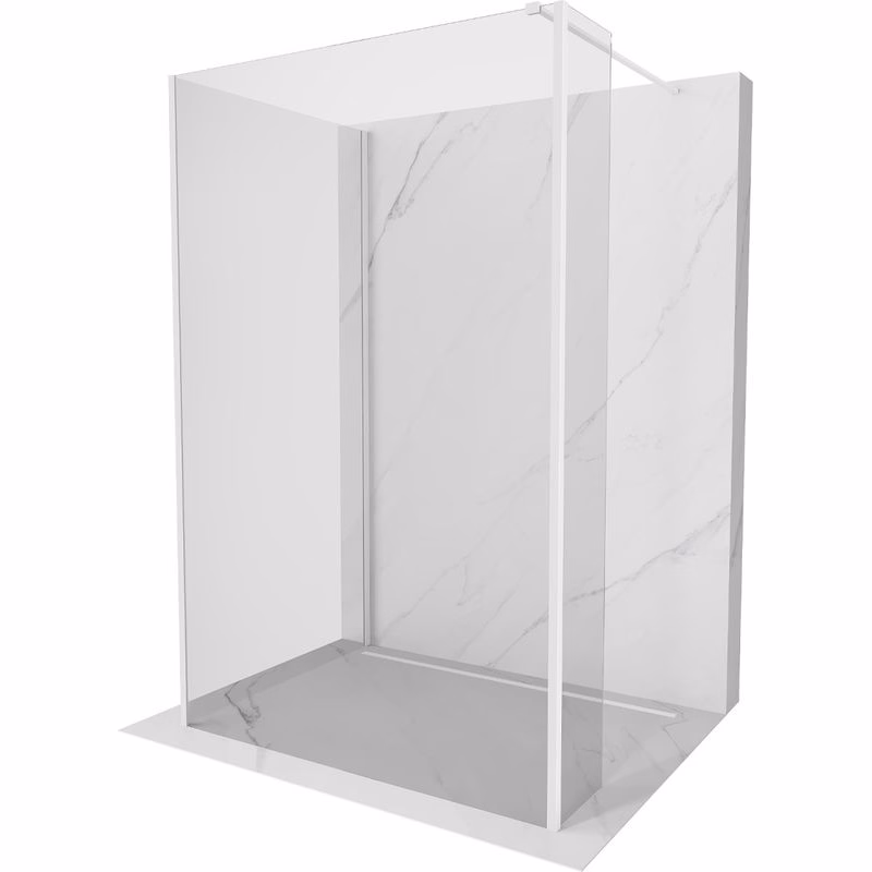 MEXEN/S - Kioto Sprchová zástena WALK-IN 125 x 70 x 30, transparent, biela 800-125-070-221-20-00-030