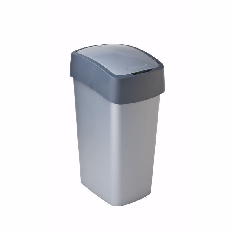 CURVER Odpadkový kôš FLIP BIN 45l | strieborná / sivá