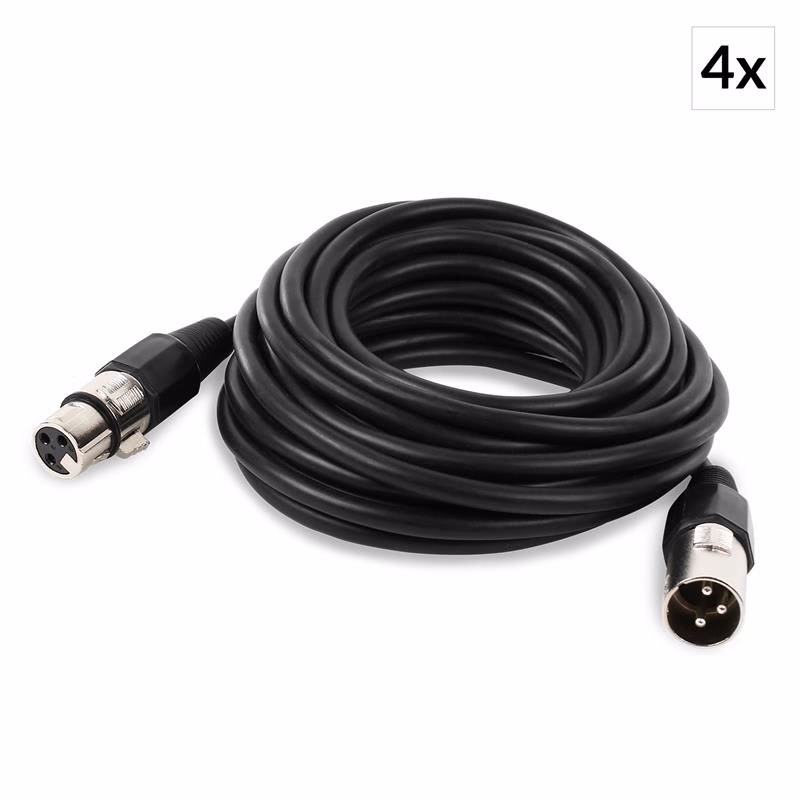 Electronic-Star XLR kábel, sada 4 ks, 6 m, samec-samica