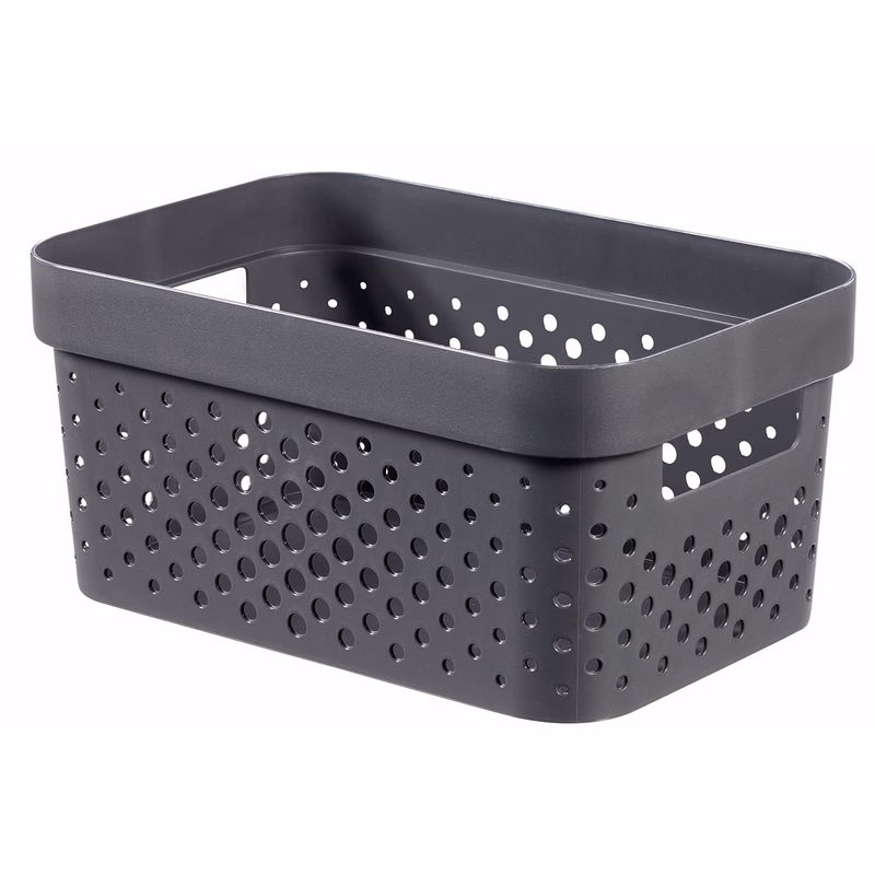 CURVER Úložný box INFINITY DOTS 4,5l recyklovaný plast | tmavosivá