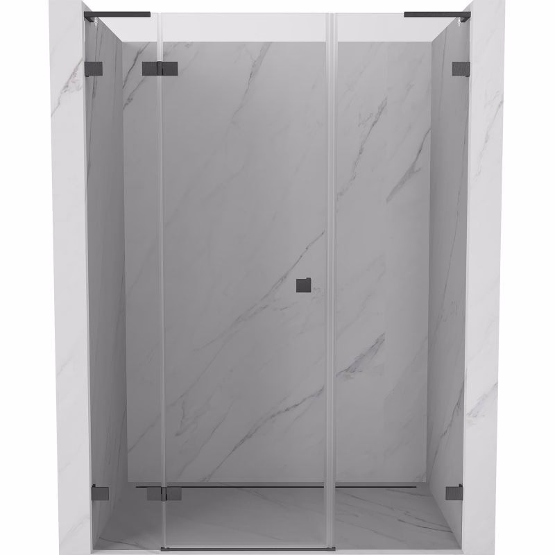 MEXEN/S - Lunar L sprchové dvere krídlové ľavé 150, transparent, grafit kartáčovaná 834SL-150-050-66-00-L