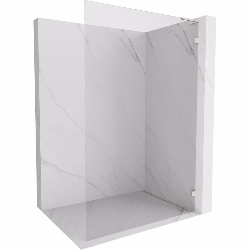 MEXEN/S - Lunar L Sprchová zástena WALK-IN pravá 120 x 200, transparent 8 mm, nikel kartáčovaný 830L-120-000-97-00-P