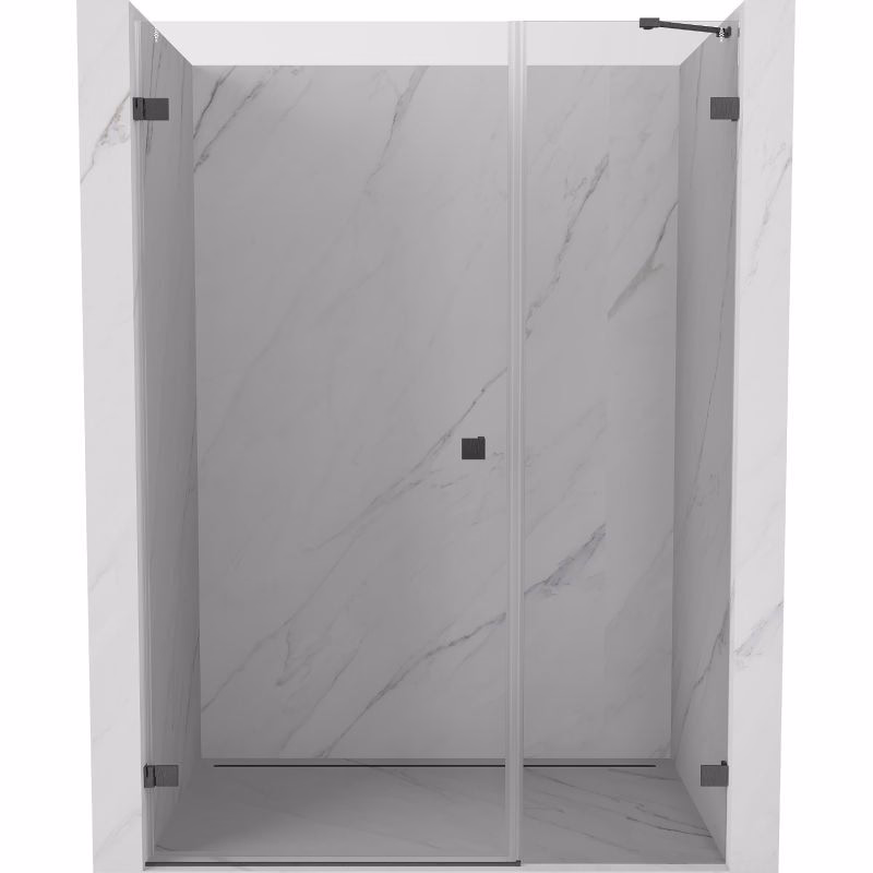 MEXEN/S - Lunar-B sprchové dvere krídlové ľavé 150, transparent, grafit kartáčovaná 832S-150-050-66-00-L