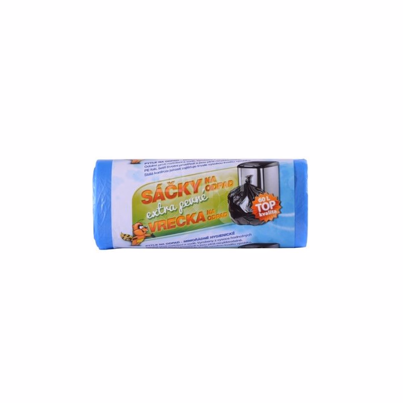 Vrecká na odpad HDPE 60x70cm 60L modré 30ks v roli extra pevné
