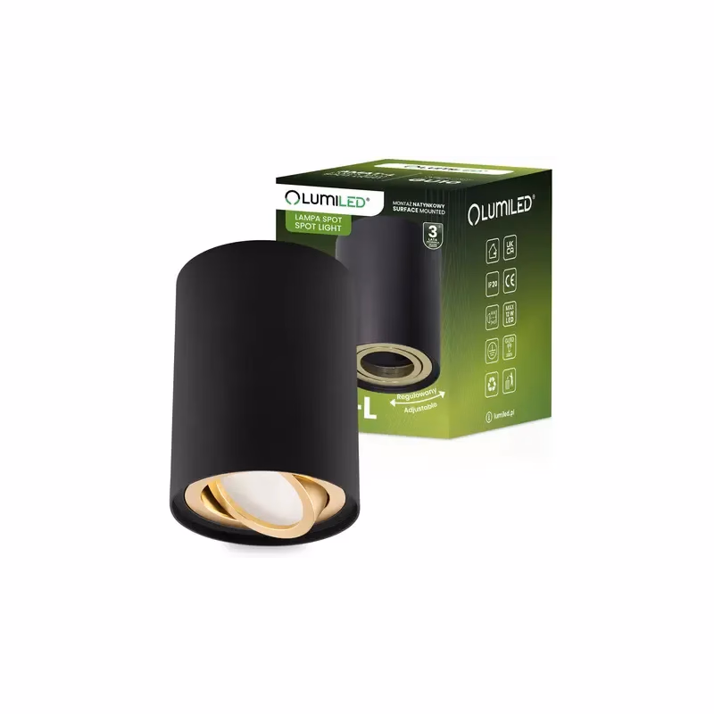 Stropné  bodové svietidlo Amat 115 mm Black/Gold O K1