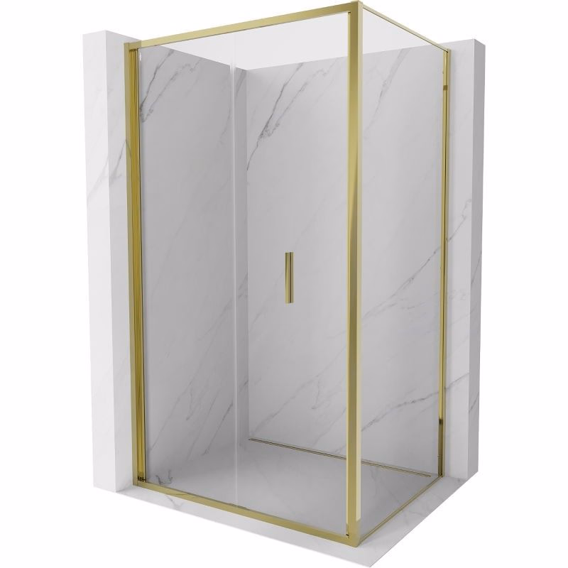 MEXEN/S - Exo sprchovací kút skladacie dvere 85 x 100, transparent, zlato 816-085-100-50-00