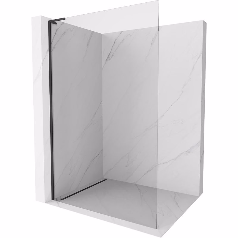 MEXEN/S - Kioto L Sprchová zástena WALK-IN 75 x 200, transparent, čierna 800-075-103-70-00