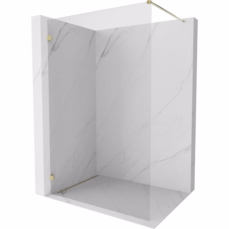 MEXEN/S - Lunar Sprchová zástena WALK-IN ľavá 50 x 200, transparent 8 mm, zlato 830-050-000-50-00-L